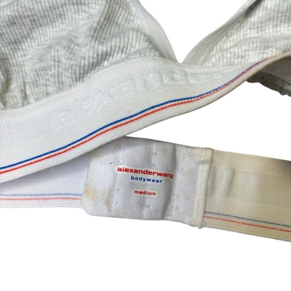 Alexander Wang Bodywear Gray/White Striped Bralette Size Medium - Picture 4 of 4